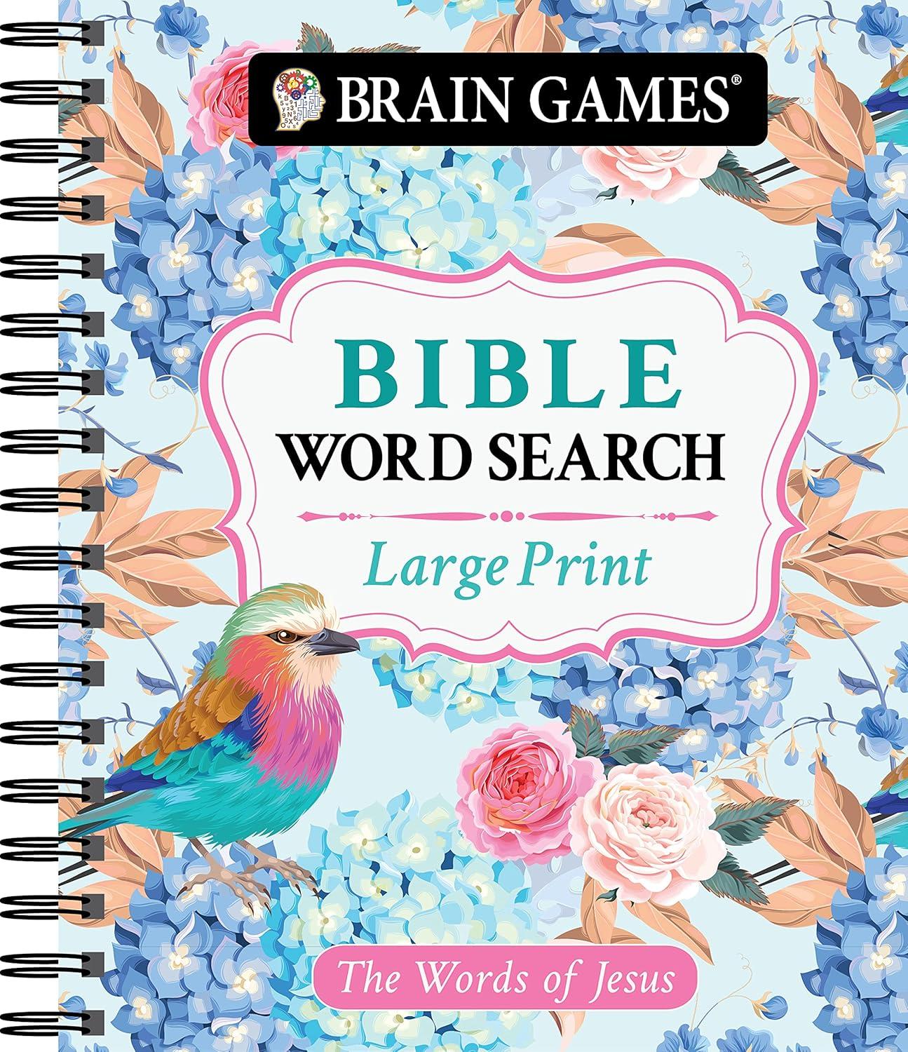 Brain Games Bible Word Search: Large Print vs. Small—Jesus Words Compared, Insight Tested