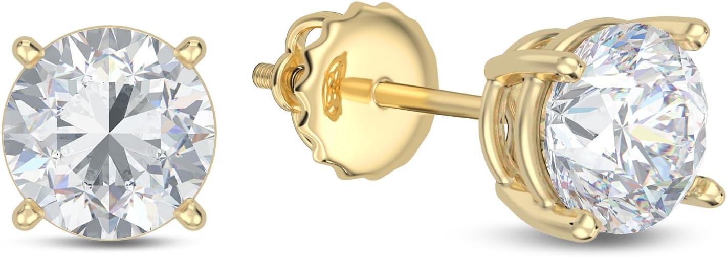 Compare Lab Grown vs Natural: Tested 14k Gold Solitaire Studs… Earrings Edition!