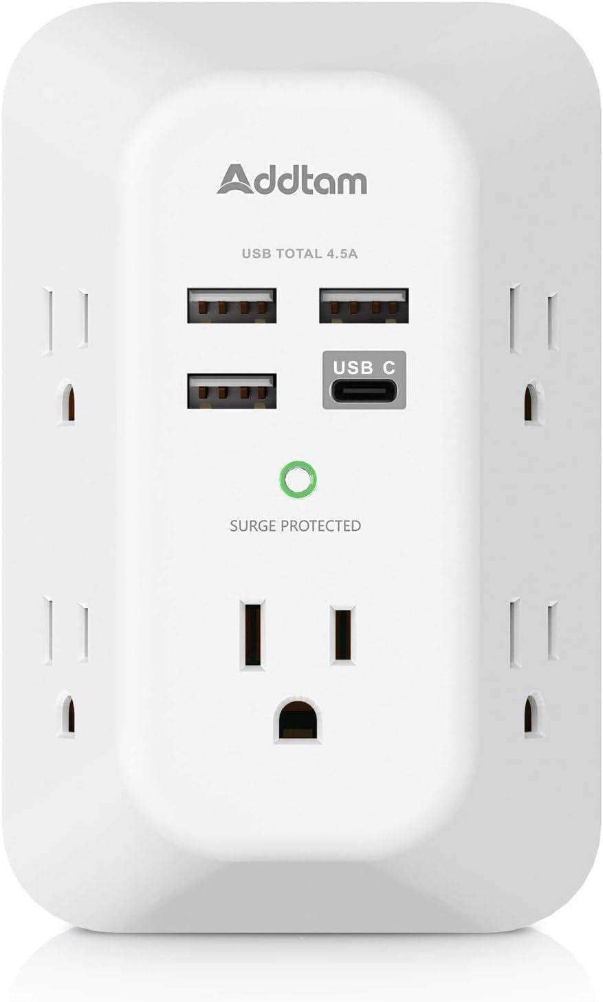 5 Outlets, 4 USB Ports... Tested Versus Addtam Charger: Home Office Comparison!