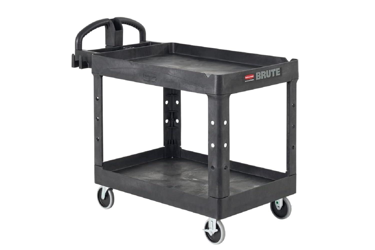 Rubbermaid Cart: Lipped Shelves, Ergonomic Handle, Tested For Warehouse—More Than Just Storage!