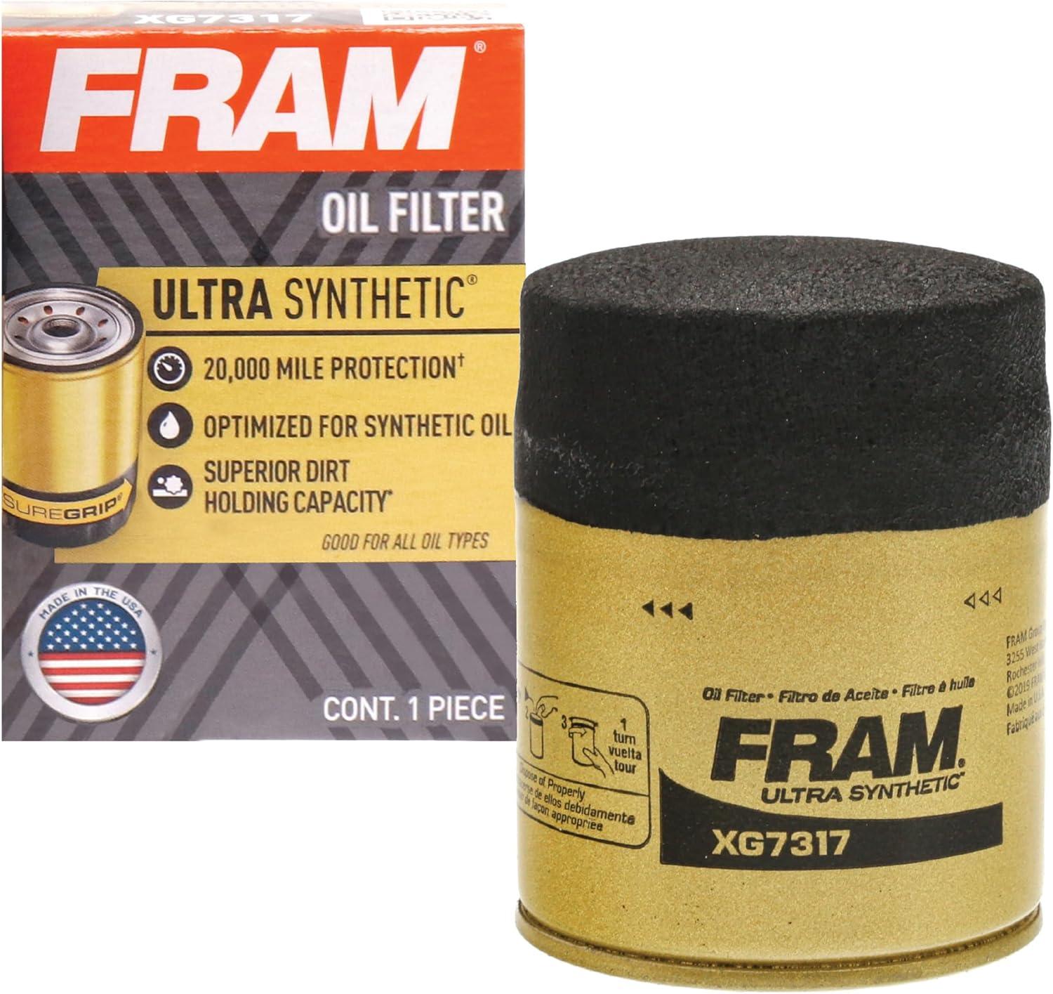 Fram XG7317 SureGrip Filter: SureTested, 20K Miles, Synthetic Oil Showdown... Choose Wisely!