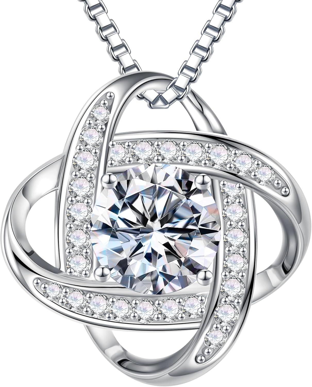 Compare Moissanite VS Gold: Tested Jewels for Mom… Love Knot Necklaces Funk. Perfect Choice!