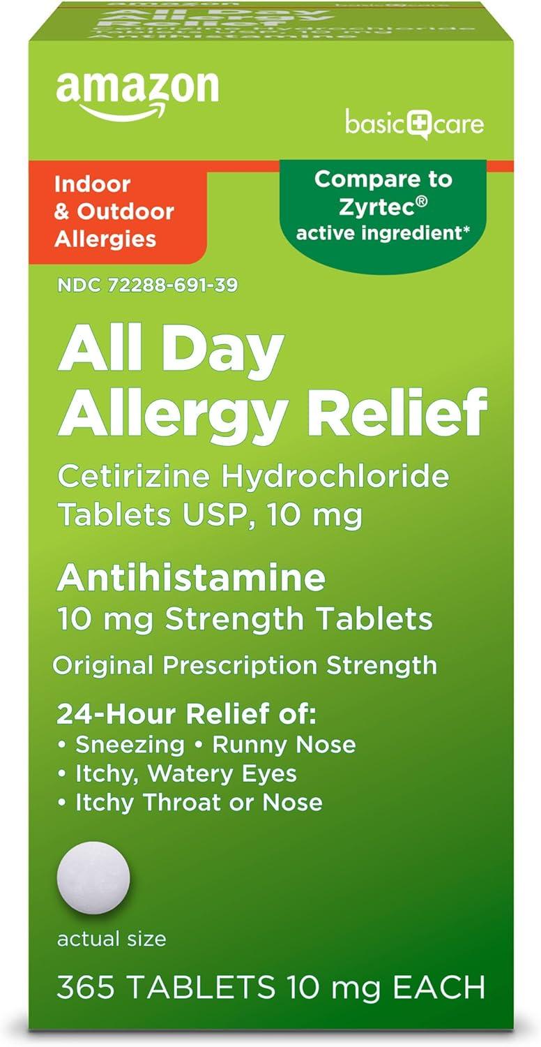 Compare Tested Allergy Relief: Amazon Basic Cetirizine vs. Key Benefits