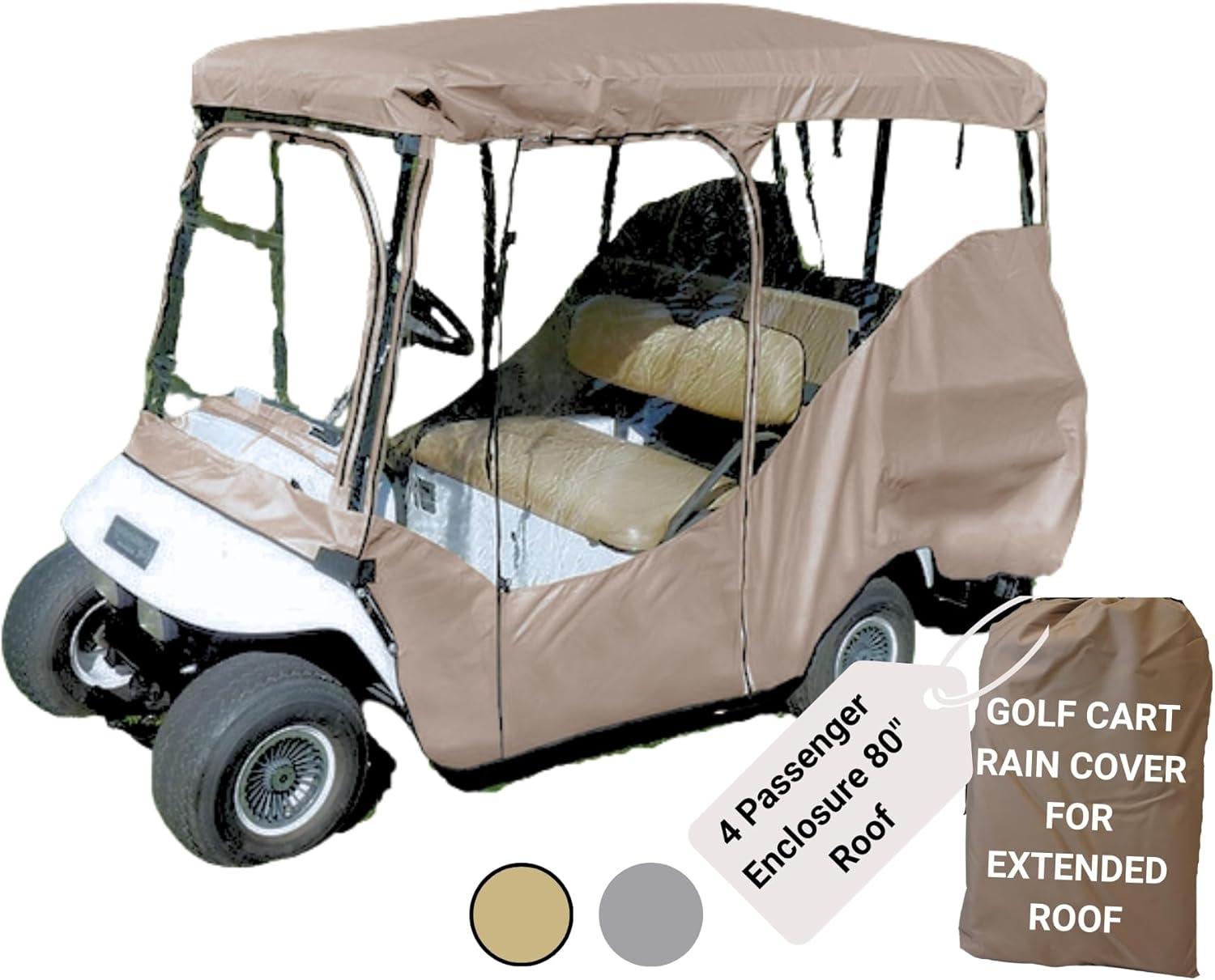Compare Golf Cart Covers: Tested YKK Zippers & Extended Roof For All Weather Use