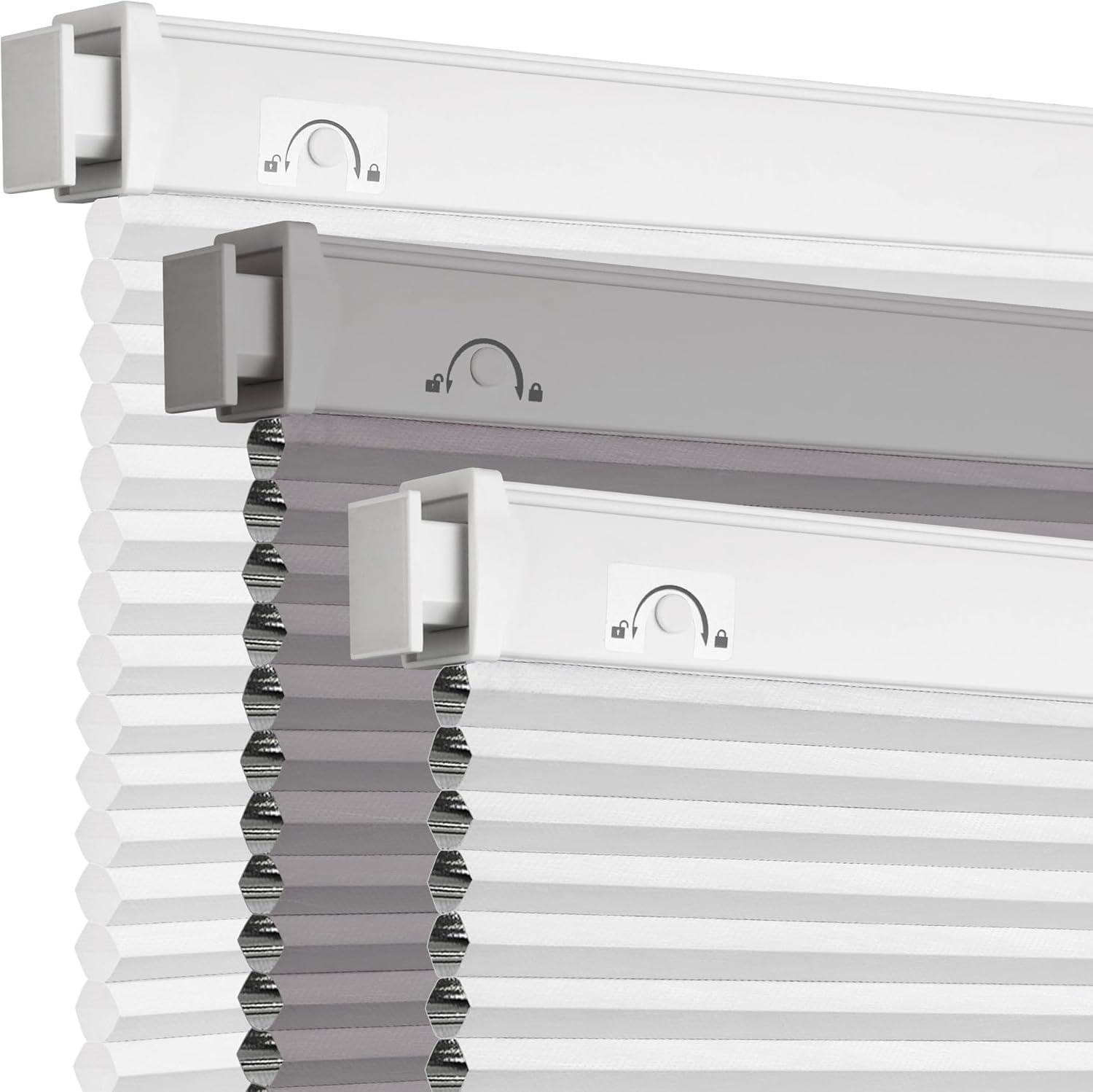 Grandekor Tested No-Drill Cordless Cellular Shades: Blackout Honeycomb... Perfect Privacy for Any Room!