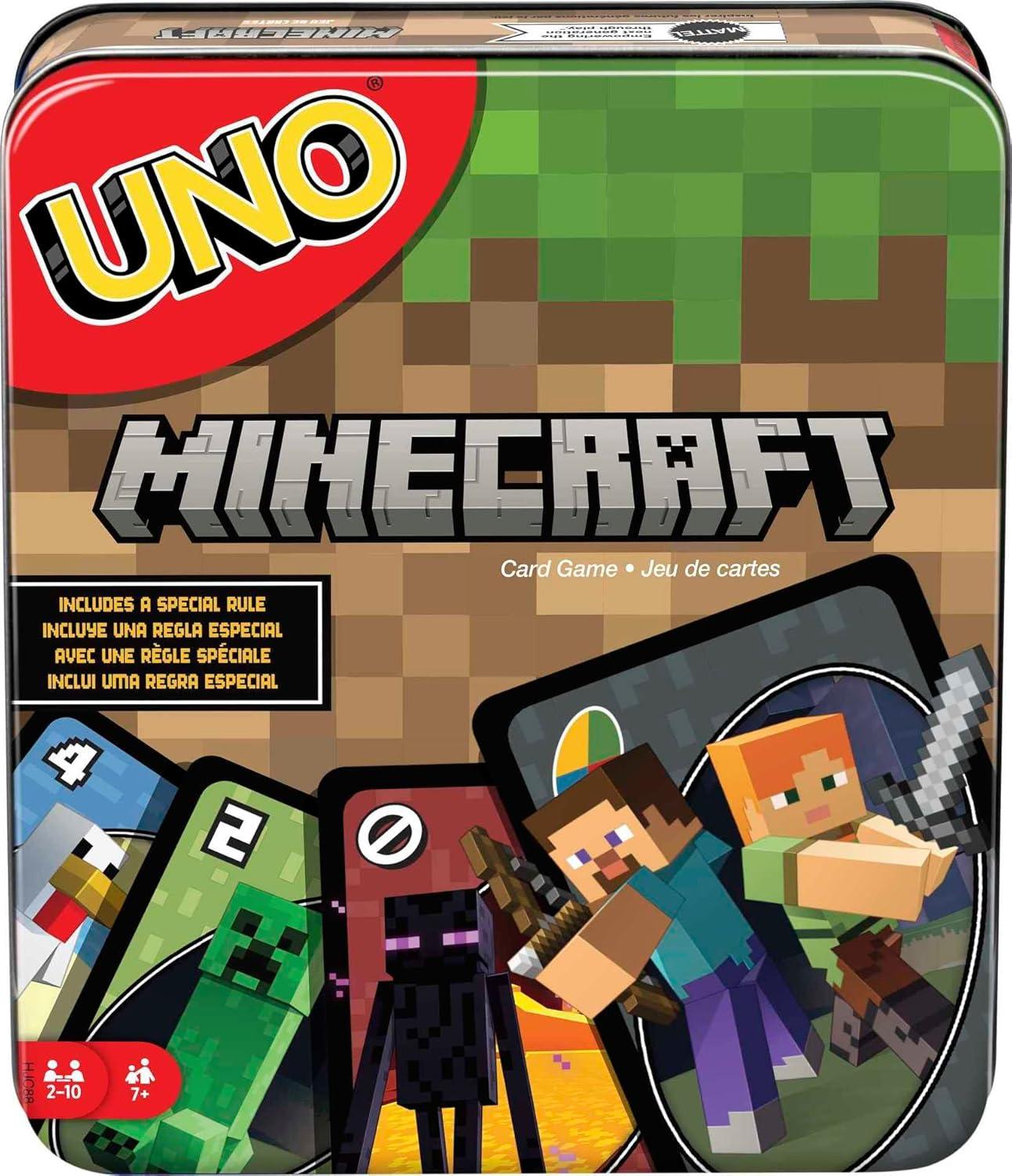 Uno Vs Minecraft Game Showdown: Exclusive Tin, 2-10 Players-tested Fun!
