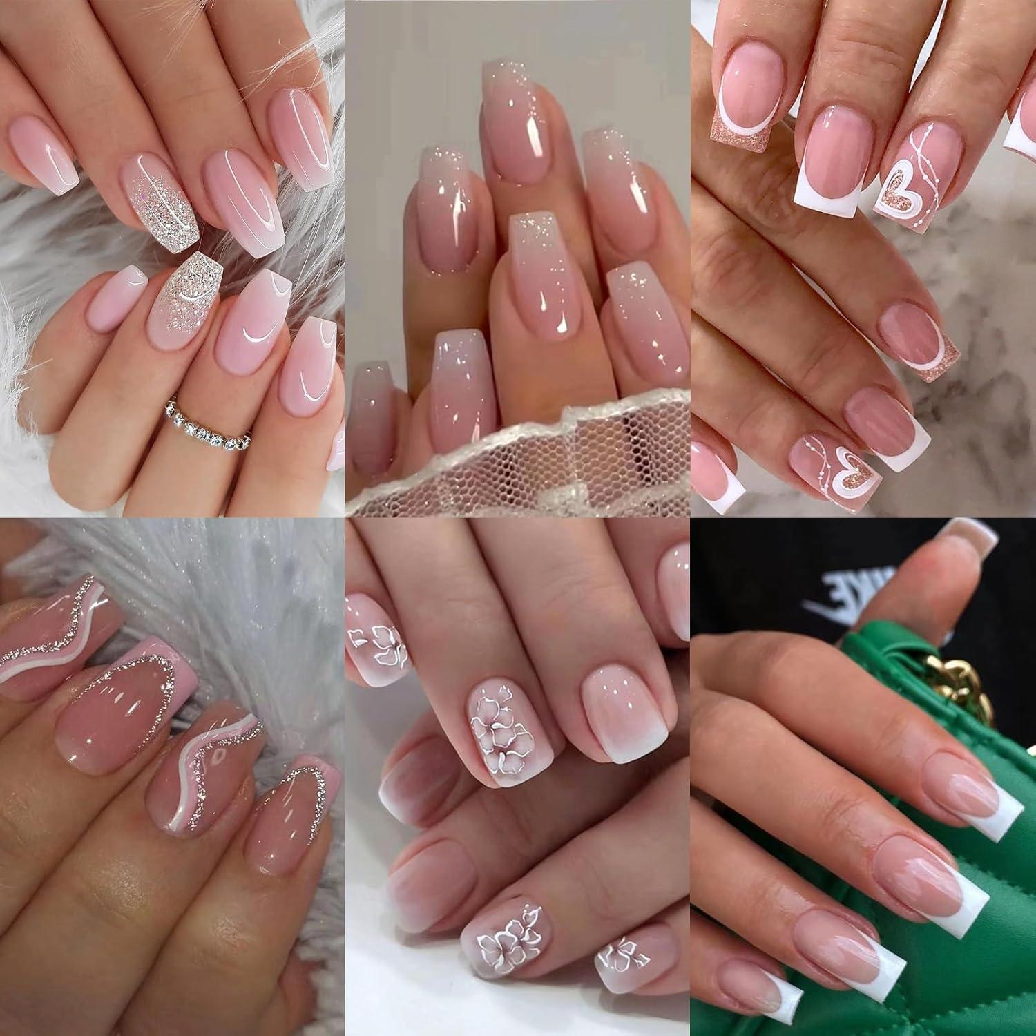 Jsiallye vs Coffin Nails: Tested Pink Gradient vs. French Tips Showdown... Perfect Press On Fits!