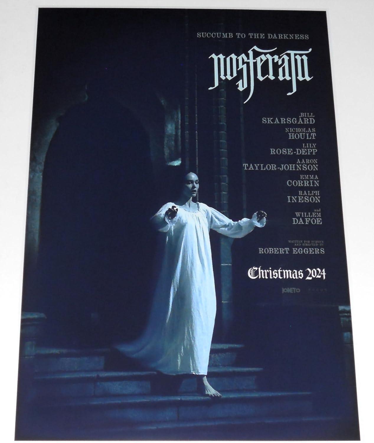 Compare Robert Eggers' NOSFERATU noticed onunted poster, tested seasonal style