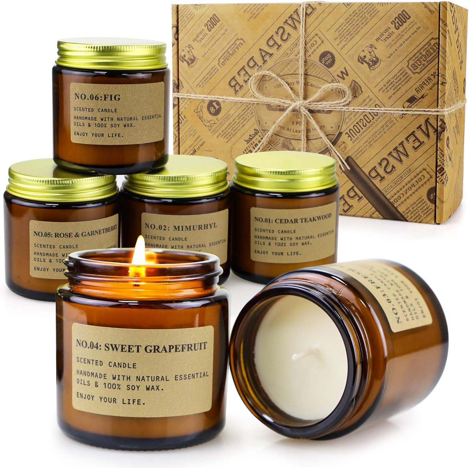 6 Pack Soy Candles: Aромatherapy Gift... Tested Versus Scents Set