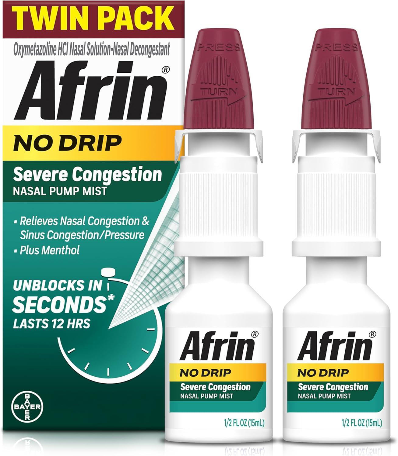 Afrin Versus Competition: Fast Relief… Non-Drowsy… Pack of 2!