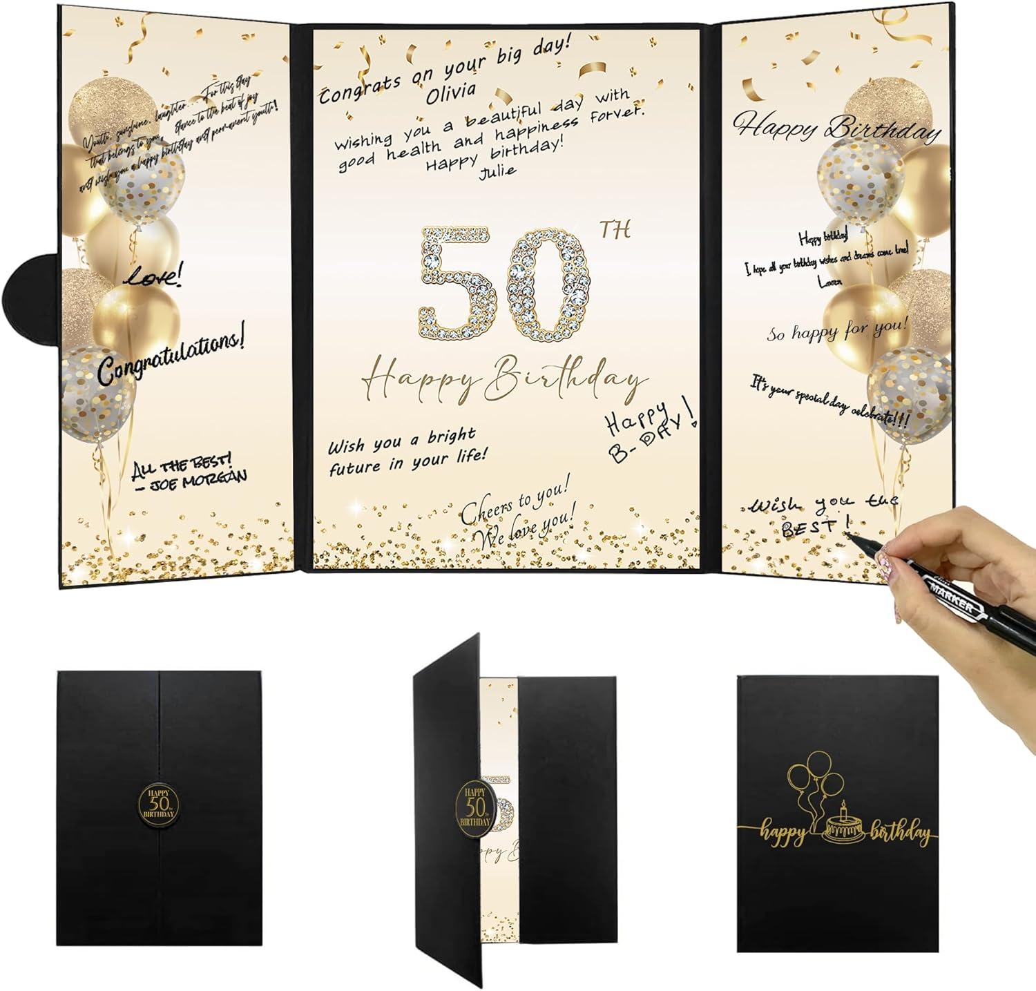 Compared 50th sig card vs decor... Happy Birthday trends tested