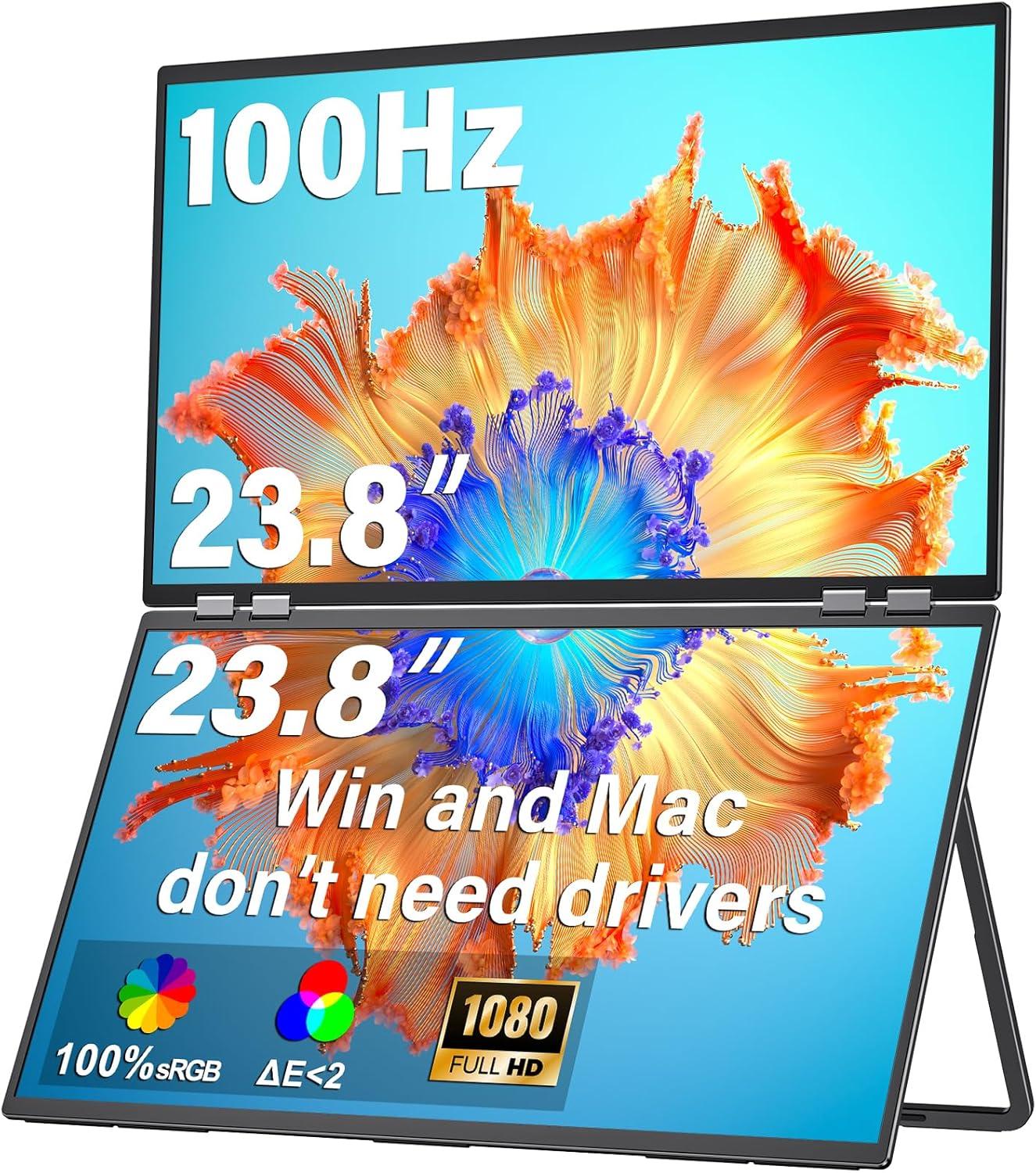 InnoView Showdown: tested 315° twin sRGB FHD, dual HDMI Type-C... Versus Triple Monitor Wins!