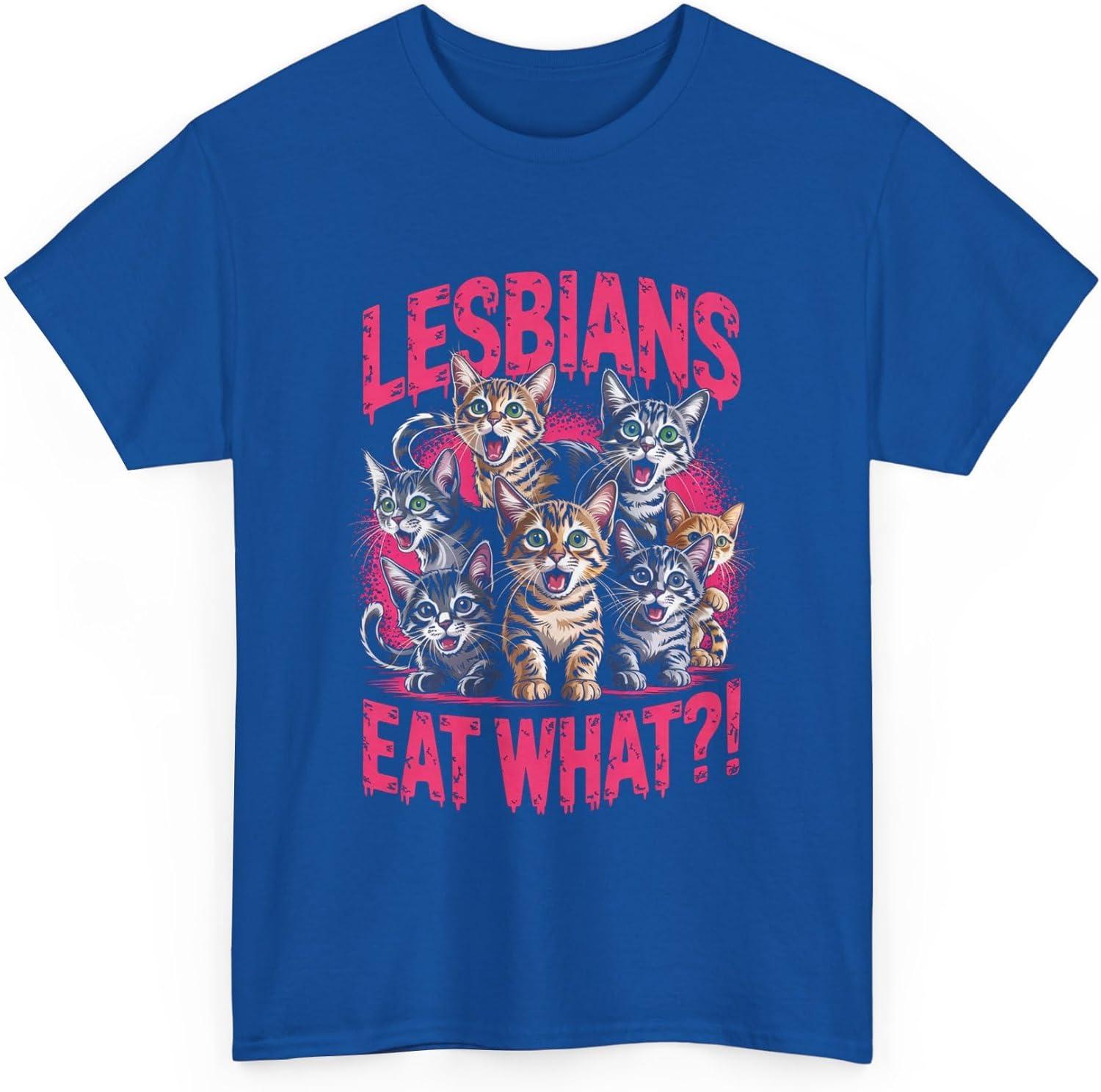 Lesbian Tee Showdown: Cats Graphic, Humor, Pride Month Fun!
