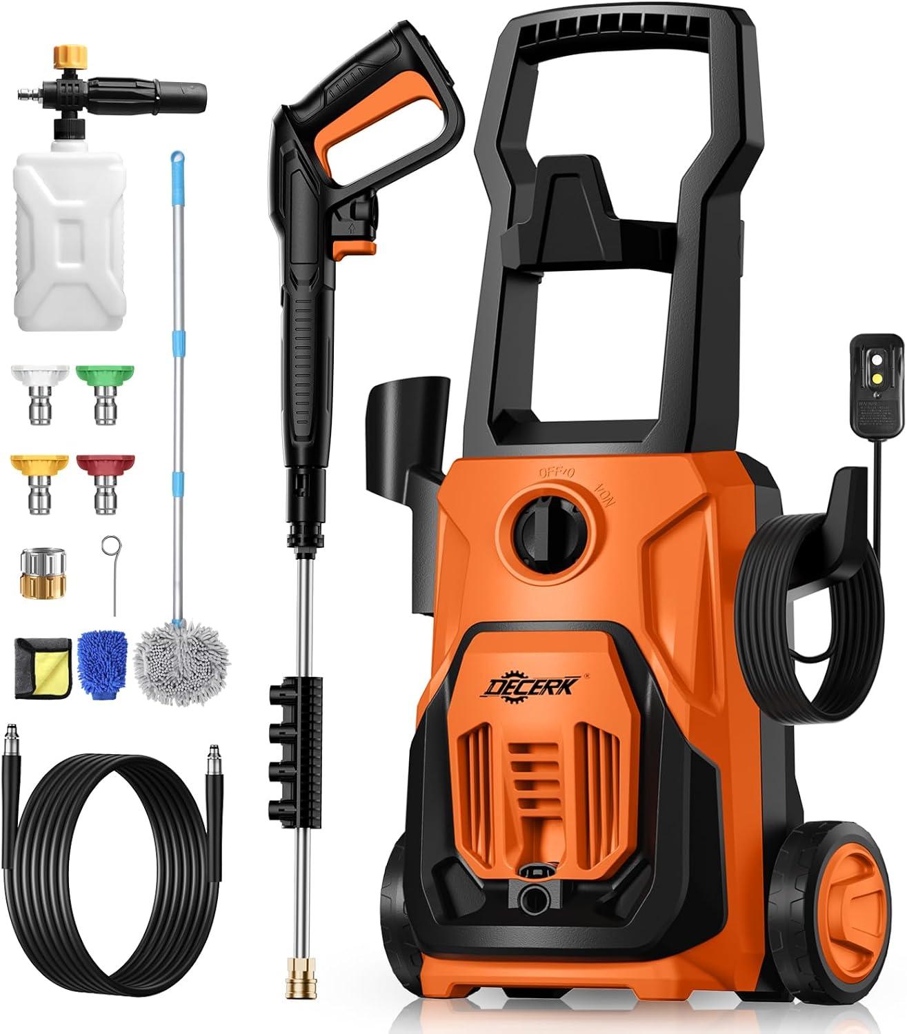 Meet The Tested DECERK Power Washer: 55ft, 4 Nozzles, And More! Shop Now